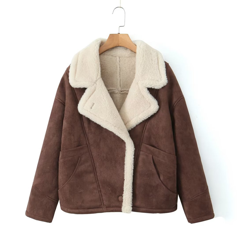 2024 Herbst/Winter Neue Damenmode Lose Warme Lammwolle Mantel D79245_voghion.com