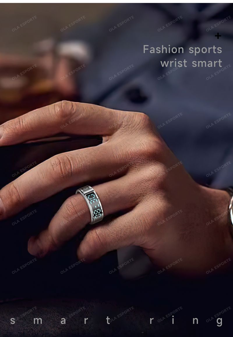 2025 Smart Ring Männer Frauen Display Herz Rate Blut Sauerstoff Monitor Multi-Sport Modus IP68 & 5ATM Wasserdicht Bluetooth Schlaf_voghion.com
