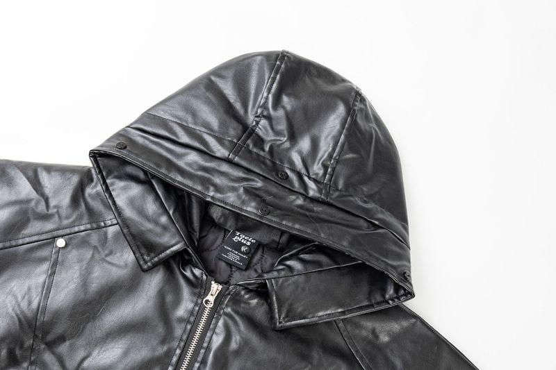 Abbigliamento uomo 2025 Nuova giacca imbottita in pelle retrò americana con collo in pelliccia rimovibile Parker_voghion.com