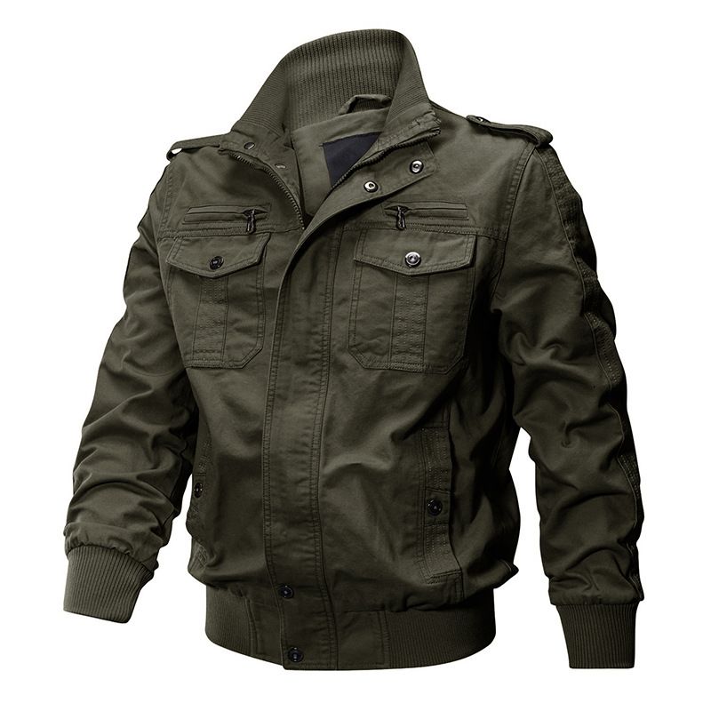 Suitable For All Seasons Workwear Tough Guy Pilot Spring Autumn Men's Jacket WWII Military Enthusiast Tactical Multi-pocket Coat_voghion.com