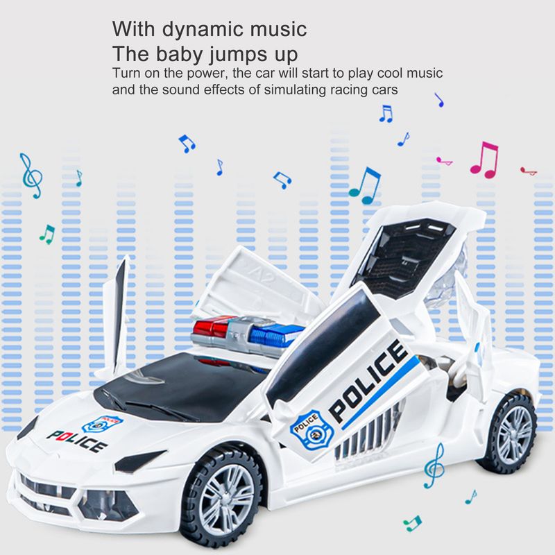 Electric Dancing Police Car Automatic Obstacle Avoidance Smallest Detail Kids Toy Rescue Emergency Cop Electric Car Toy For Kids_voghion.com