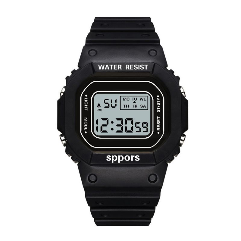 Orologio sportivo a LED quadrato - Orologio digitale unisex luminoso e impermeabile per studenti (design a cubo piccolo con sveglia e cronometro)_voghion.com