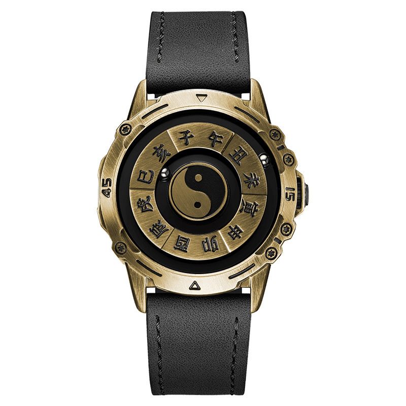 DOM Herrenuhr, modische Persönlichkeit, schwarze Technologie, Magnetschwebebahn-Konzept, Stahlkugel, Tai Chi, Bagua, zwölf Stunden_voghion.com