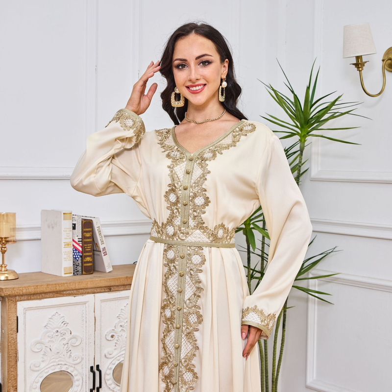 Mt054 Muslimischen Robe frauen Lange Bestickt Temperament Kleid Abaya_voghion.com