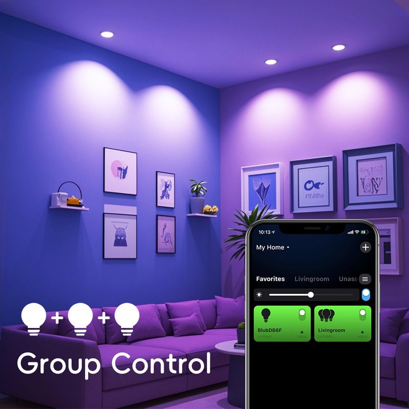Bombillas WIFI Bluetooth Atenuación Color RGB Colorido Temporización Voz Inteligente 5W Lámpara Taza Foco Pista_voghion.com