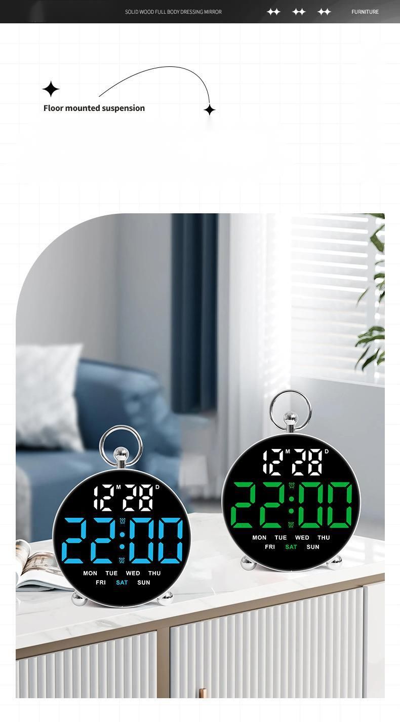 Nuova sveglia digitale da tavolo con spina plug-in, elettronica multifunzionale e creativa per studenti a LED 8029_voghion.com