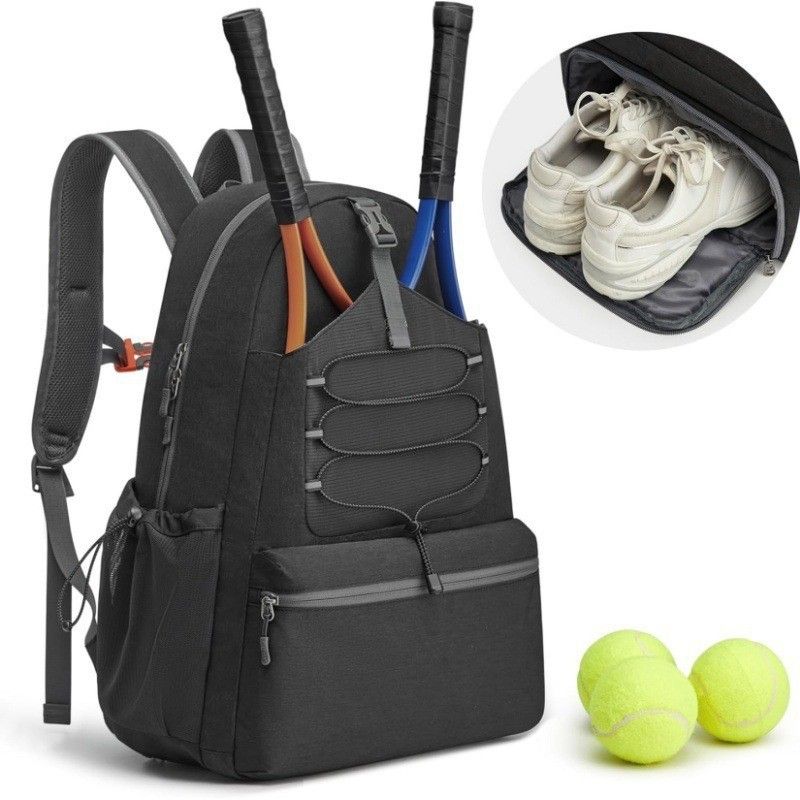 New Men And Women Tennis Backpack Large Pickleball Bag Can Accommodate 4 Rackets With Shoe Compartment_voghion.com