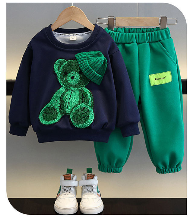 Children's Spring Autumn Set New Fashionable Boys Girls' Long sleeved Sweater and Pants Korean Edition Two Piece_voghion.com
