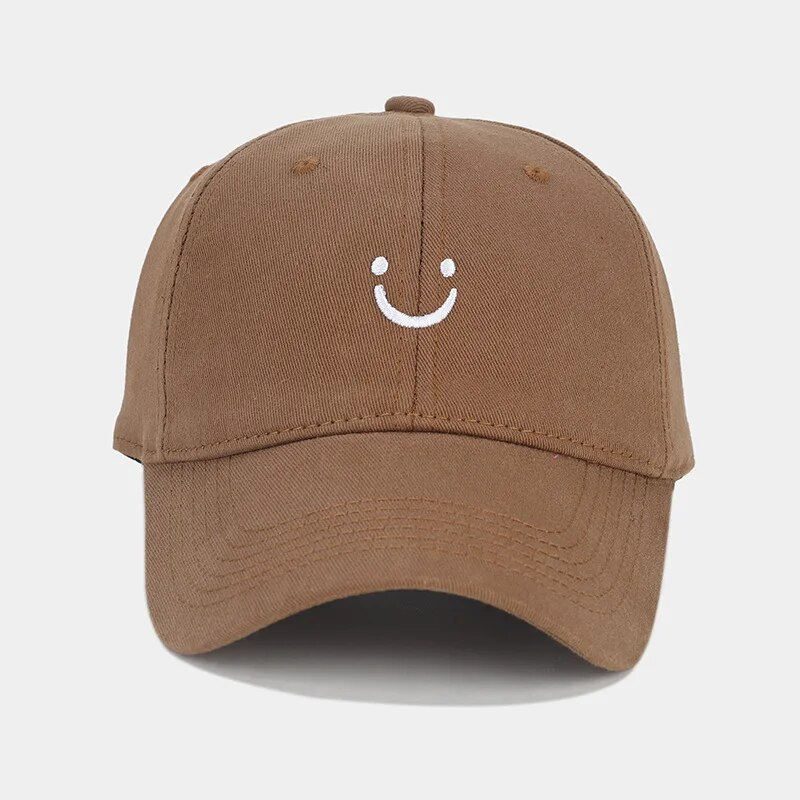 Smiley Face Trucker Washed Dad for Men Women Cute Baseball Caps Unstructured Smile Embroidered Hat_voghion.com