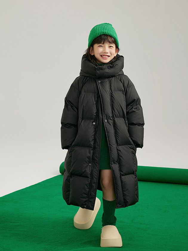 Kids' Clothing season long down cotton jacket with hood for middle and large children Korean style solid color casual cotton jacket baby trend_voghion.com