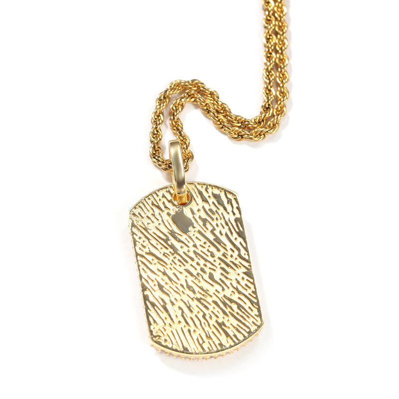 Collana con ciondolo geometrico a forma di croce quadrata con diamanti, stile hip hop, in rame, con personalità, da uomo_voghion.com