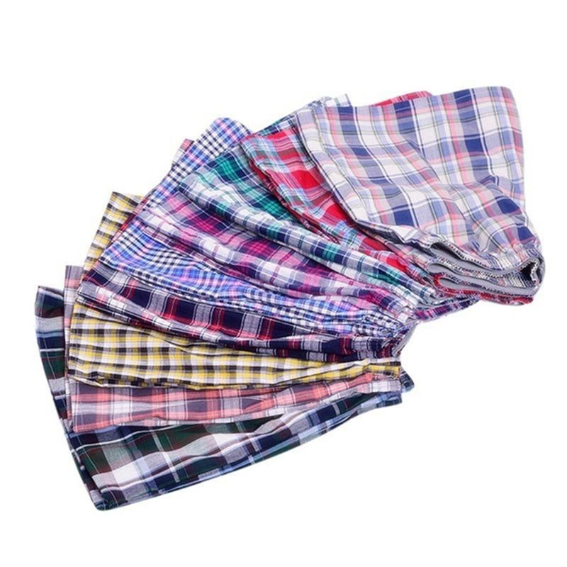 Weizhifu Casual Plaid Imprimer Taille Élastique Hommes Sous-Vêtements Pantalons De Plage D'été Boxers Shorts-Couleur Aléatoire L_voghion.com