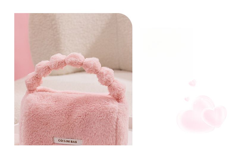 Borsa da viaggio in peluche per cosmetici da donna, custodia portatile, autunno/inverno 2025_voghion.com
