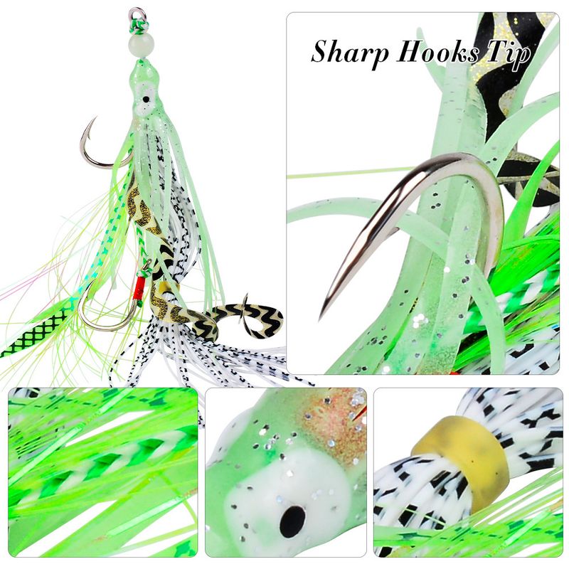 Iron Plate Luminous Lead Fish Double Octopus String Boat Fishing Slow Jigging Squid Hook 17cm Sea Bass Lure Bait_voghion.com
