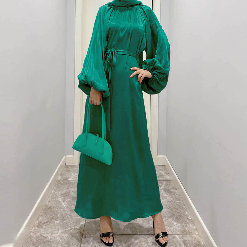 Abbigliamento femminile Abito da donna con maniche a lanterna Abito musulmano del Medio Oriente Musulmano_voghion.com