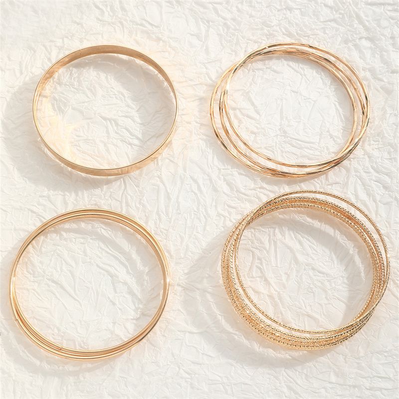 Vintage Boho Wide Cuff Bracelet Set - Gold & Silver Matte Irregular Bangle Stack For Women_voghion.com