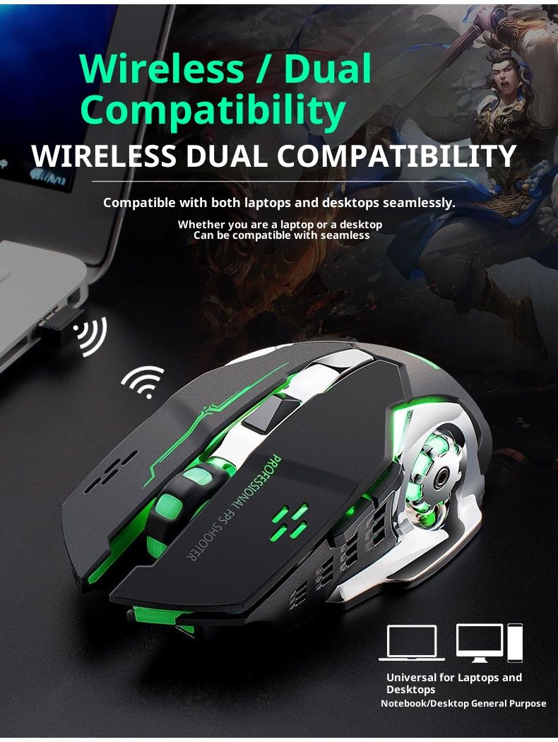 Digitex Digitex Free Wolf X8 Mouse da gioco silenzioso e luminoso con ricarica wireless E-commerce Fonte Produttore All'ingrosso_voghion.com
