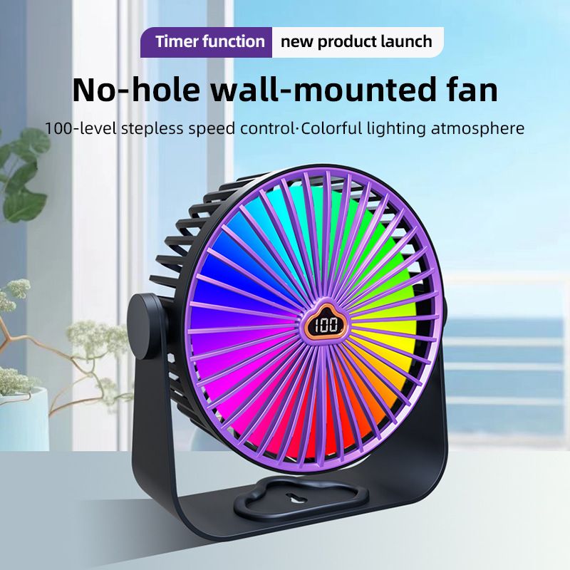 Mini Desktop Plug-in Büro Elektrische USB Kleine Clip Umwälzventilator Digitalanzeige_voghion.com