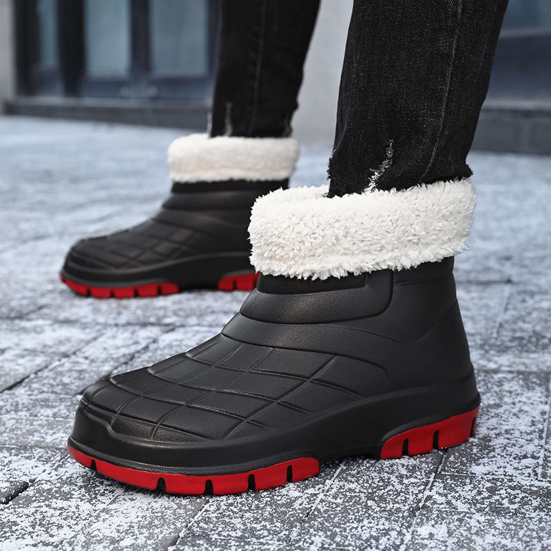 Stivali da neve invernali riscaldati, spessi, alti, in cotone, da uomo, foderati in pile, impermeabili, antiscivolo, caldi, antifreddo_voghion.com
