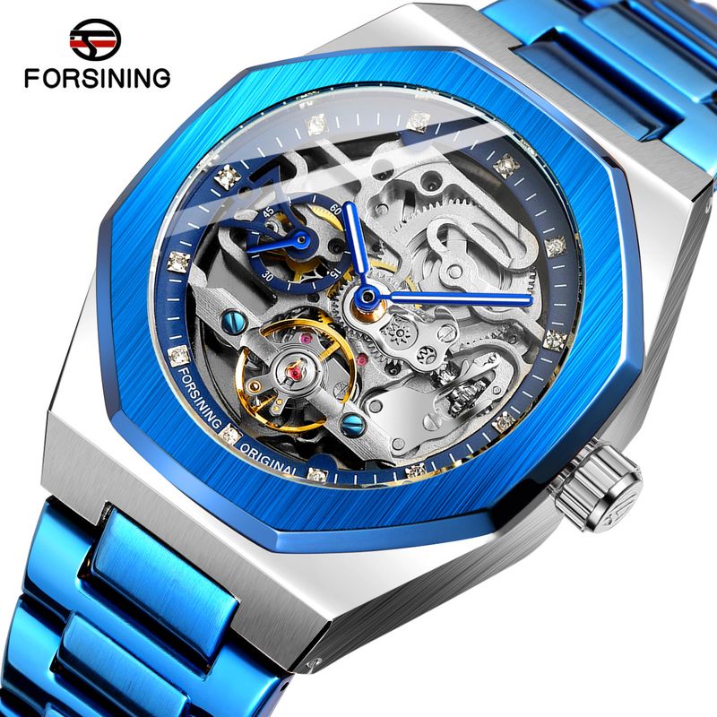 Men's Automatic Mechanical Watch With Luminous Hands, Three Subdials, And Day Display - Stainless Steel Band Six Pin Week Steel Belt Mechanical Watch_voghion.com