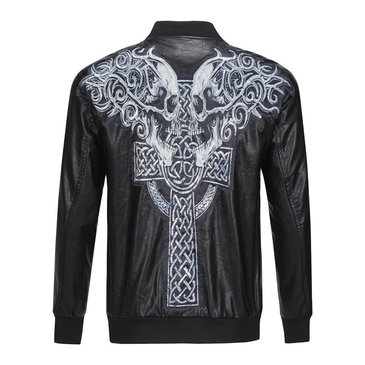 Marchio trendy da uomo Philip Plan autunno e inverno nuova giacca in pelle casual con cerniera con colletto alla coreana PP più giacca da uomo in cotone_voghion.com