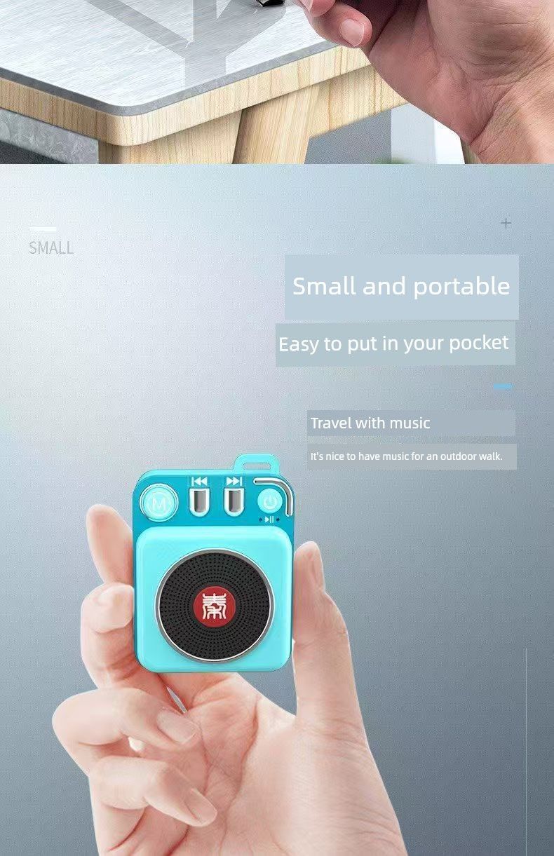 Qin Ge Q8 Mini enceinte Bluetooth sans fil, élégante et polyvalente, avec caisson de basses et chargement par pulvérisation, nouveauté 2024_voghion.com