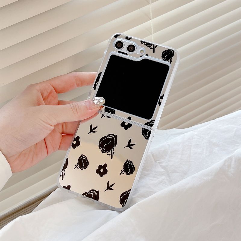 ins mirror Rose voor Samsung zflip5 opvouwbaar scherm telefoonhoesje GalaxyZFLIP3/4 beschermhoesje_voghion.com