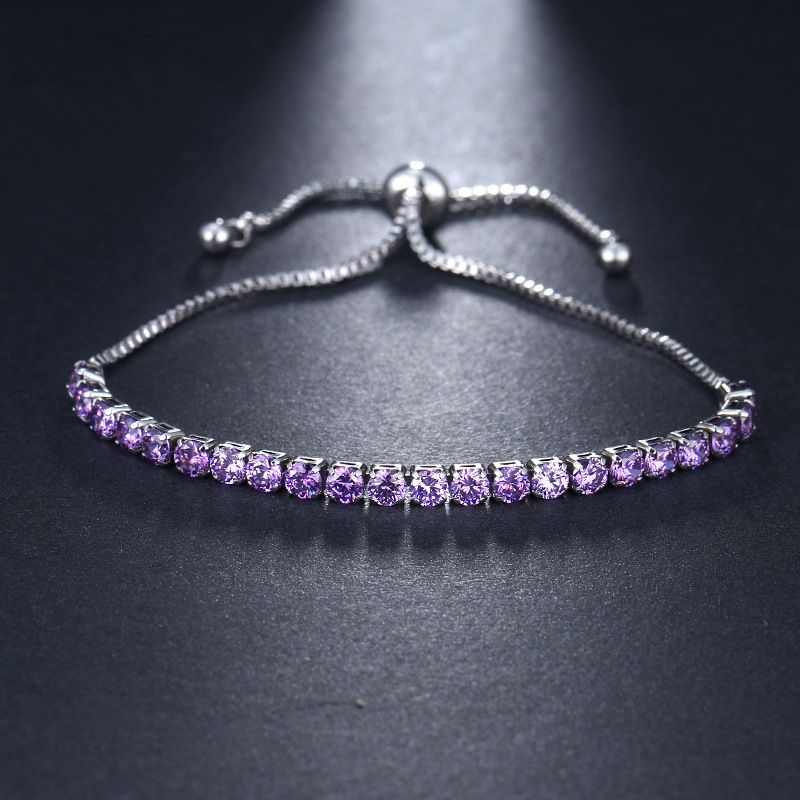 Braccialetto coreano semplice alla moda con micro intarsi in zircone per donna, con catena a scatola regolabile, nuovo accessorio_voghion.com