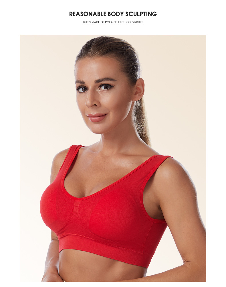 Damen Sport BH ohne Bügel Push Up Weste Style Schöner Rücken Unterwäsche Große Größe mit Einsätzen Running Fitness Yoga BH_voghion.com