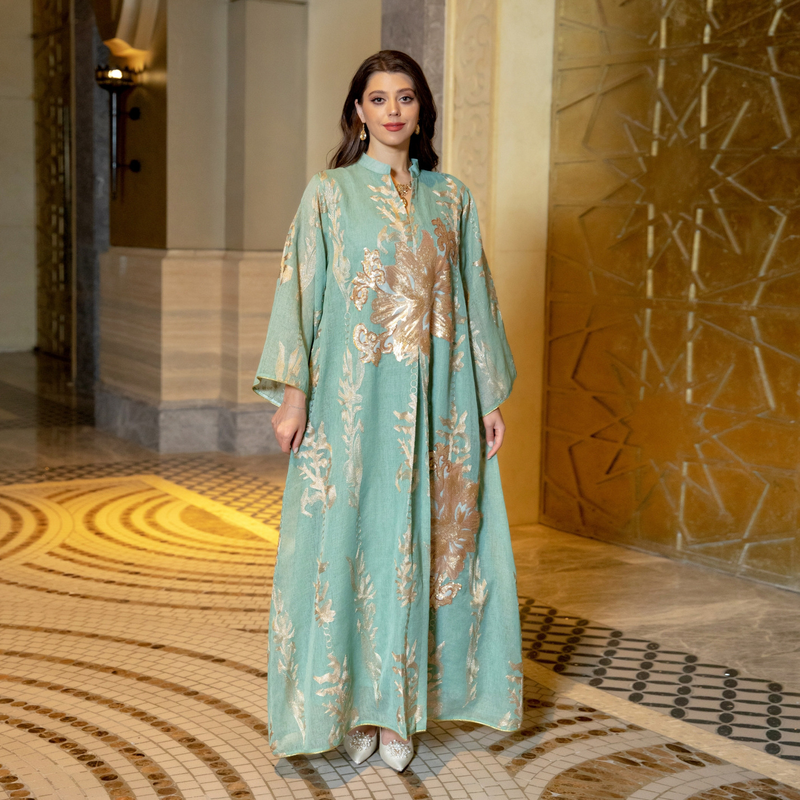 Muslimische Abaya Mit Seilstickerei, Damenrobe, Tradicionell, Modern, Wunderschön, Ramadan_voghion.com