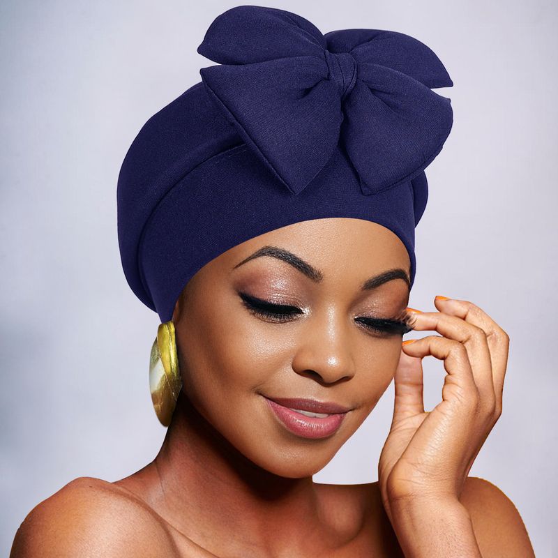 Cross Border Hot Selling Bow Knot Cap New Space Cotton Turban Cap Autumn And Winter All Match African Indian Hat_voghion.com