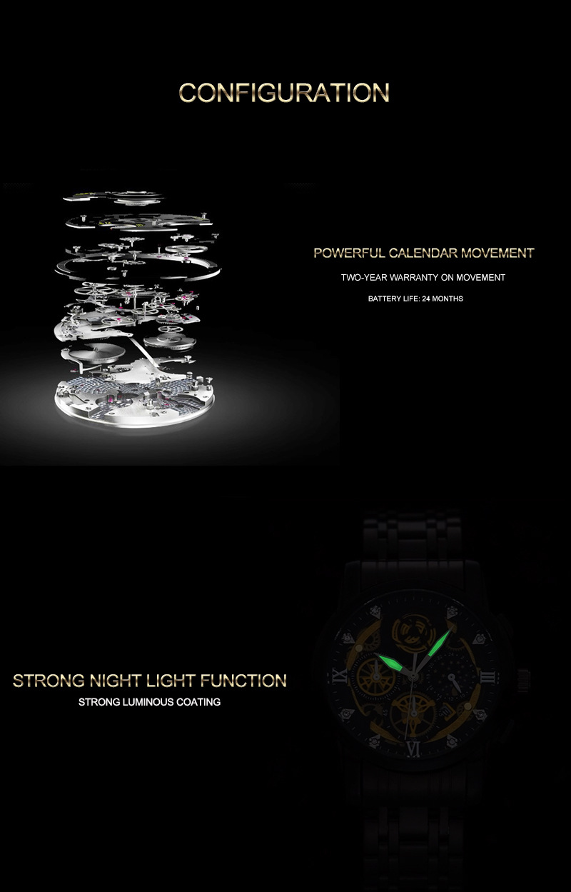 Men's Watch Sun Moon And Stars Hollow Calendar Men's Watch Tourbillon Luminous Quartz Waterproof Watch_voghion.com