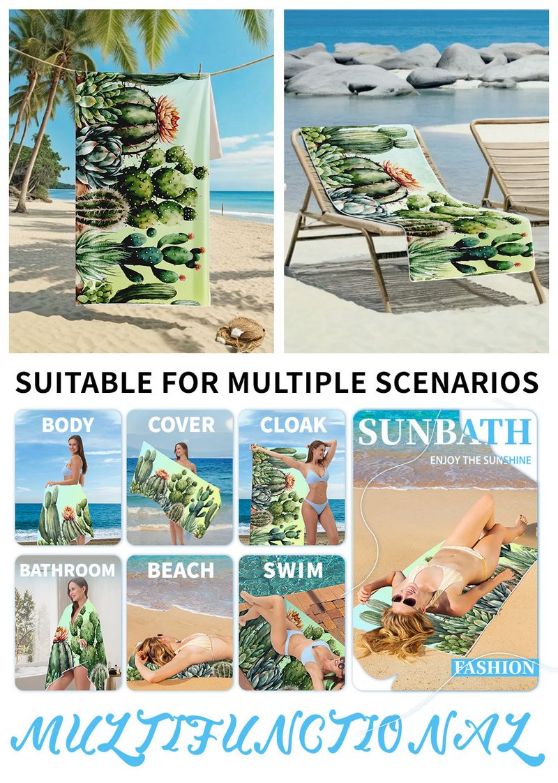 Asciugamano da spiaggia in flanella bifacciale con stampa personalizzata - Asciugatura rapida e protezione UV (multiuso come scialle, telo da bagno, coperta da picnic)_voghion.com