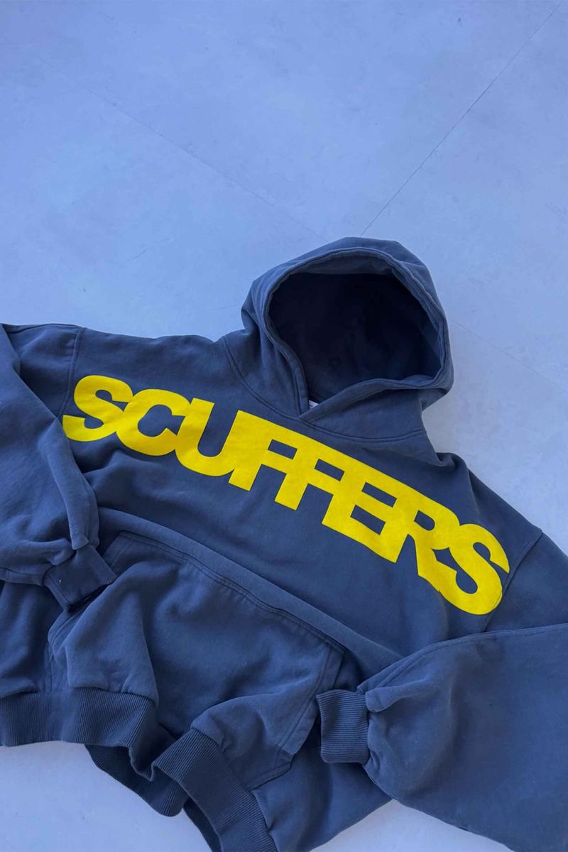 European And American Scuffers Casual Hooded Sweater Street Solid Color Loose Letter Pullover Hoodie For Men And Women_voghion.com