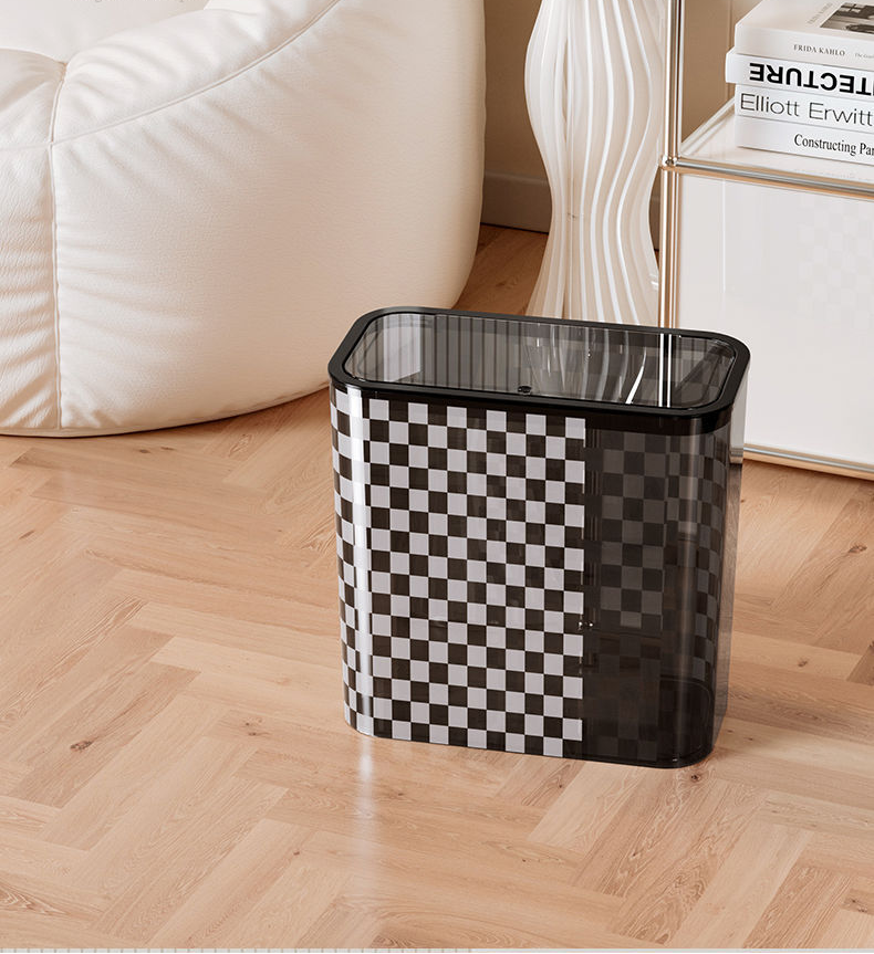 Gap Bathroom, Toilet, Gap Garbage Bin, Large Uncovered Square Transparent Kitchen With Pressure Ring Paper Basket_voghion.com