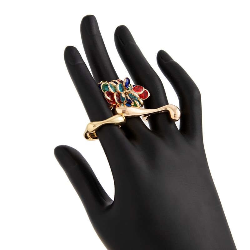 simple ins style colorful tassel pendant ring niche irregular crystal metal ring set_voghion.com