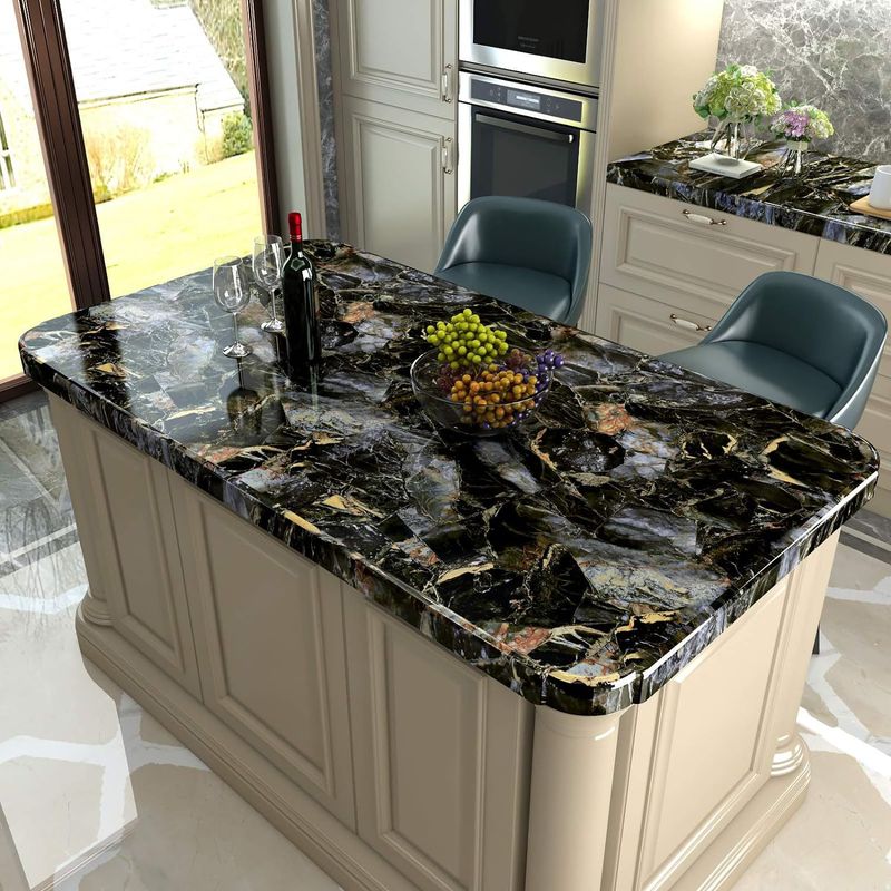 Blue Countertop Decoration Self-Adhesive Roll Removable Marble Decorative Wall Wallpaper Suitable_voghion.com
