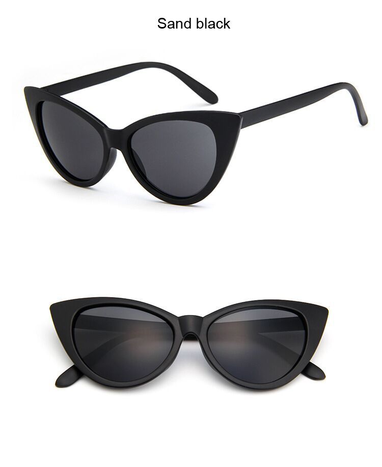 Occhiali da sole da donna stile Cat Eye retrò sexy alla moda, classici, neri e bianchi, con montatura a occhio di gatto e sfumatura Oculos De Sol_voghion.com