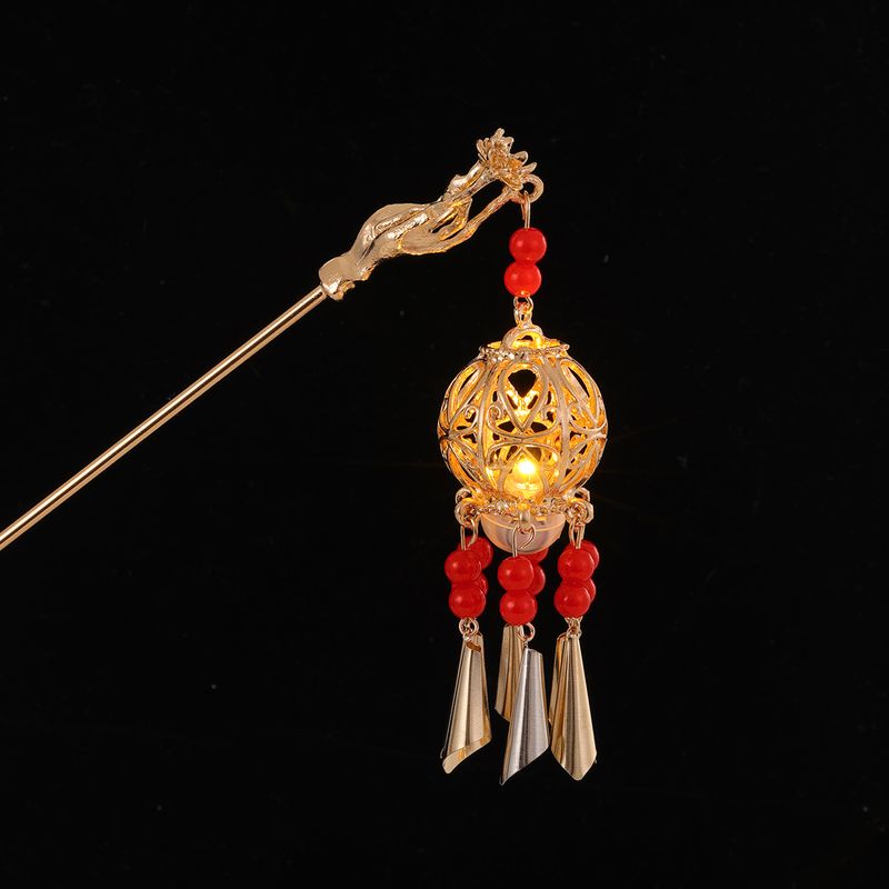 Lanterna da palazzo con nappa, forcina luminosa di alta qualità, ornamento per capelli Hanfu in stile antico da donna, nuovo accessorio versatile_voghion.com