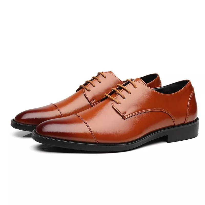 Herren Klassische Retro Derby Schuhe Herren Business Kleid Büro Lederschuh Flats Männer Mode Hochzeit Party Oxfords EU Größe_voghion.com