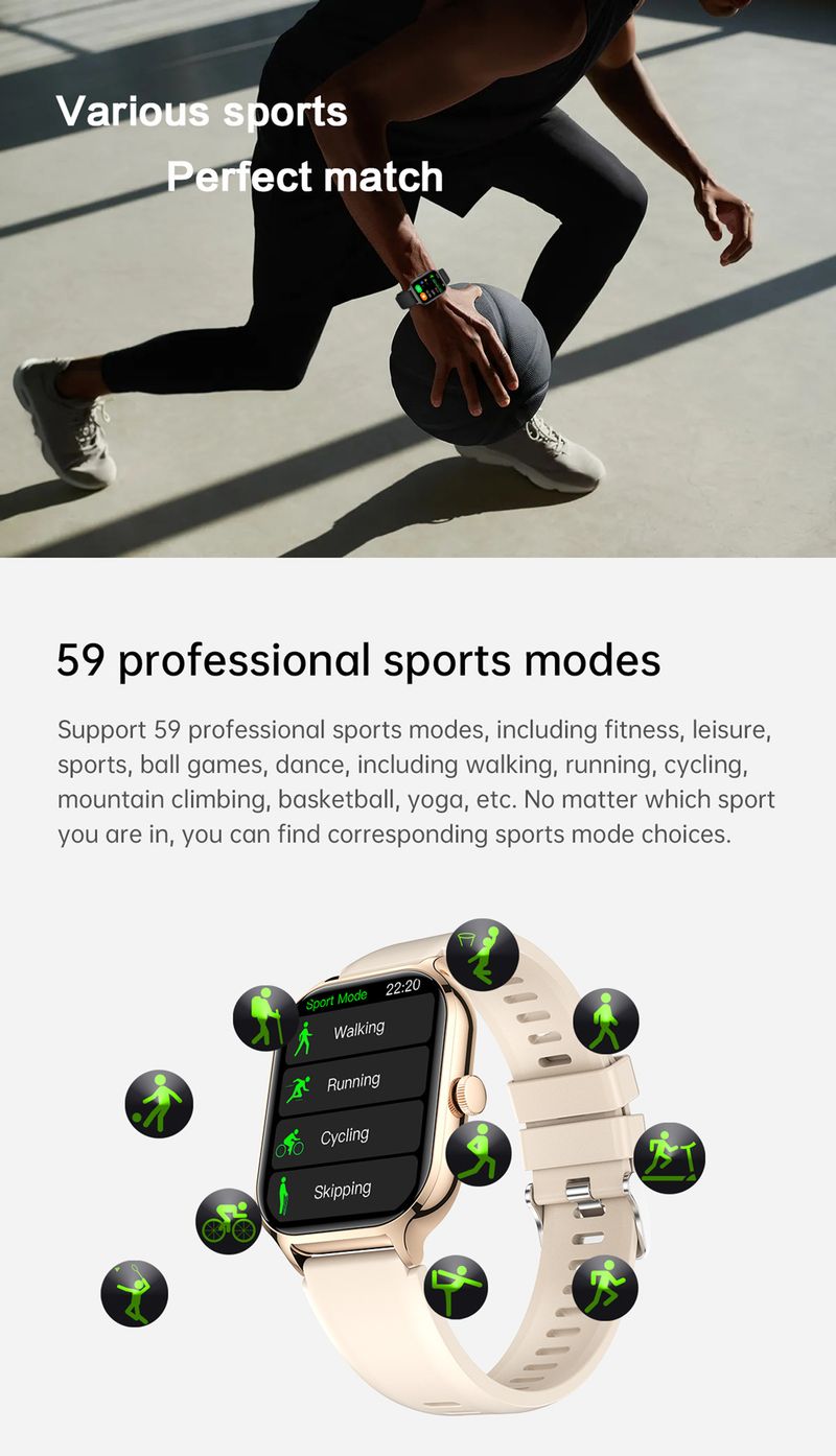 Smartwatches GtS4 Smartwatch Armband 2.01 Groot Scherm Sport Bluetooth Horloge Ring Hartslagmeter_voghion.com