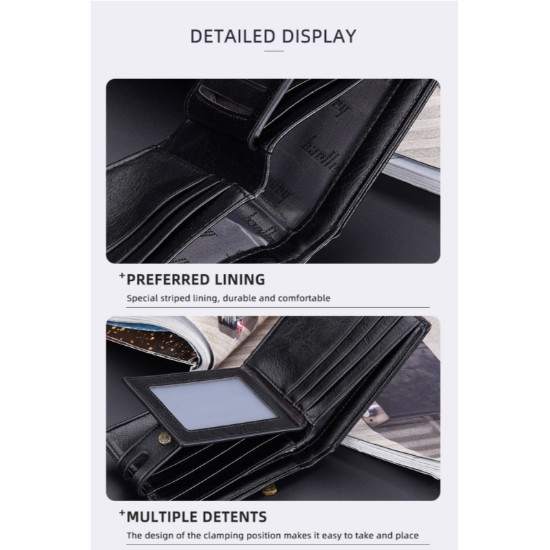 Baellerry New Paragraph Men's Short Wallet Retro Multi-card Buckle Wallet Simple Zipper Coin Purse_voghion.com