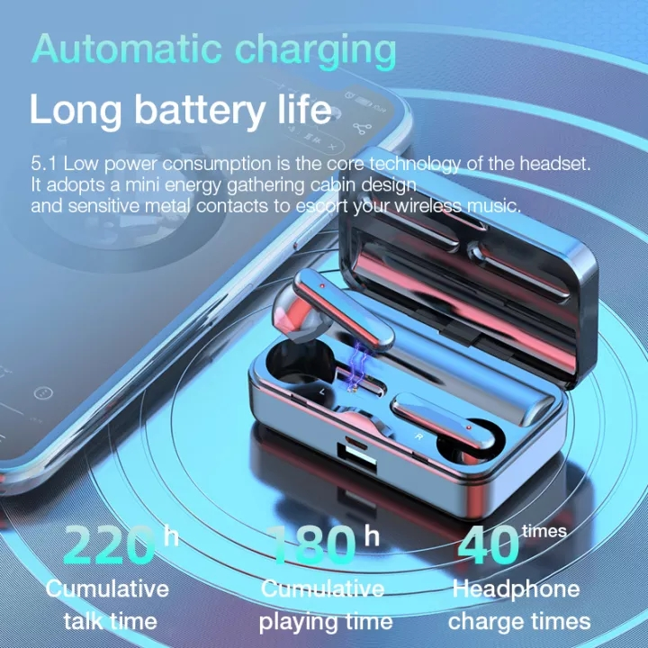 Draadloze Bluetooth-oortelefoon TWS-oordopjes met 3500 mAh LED-vermogensweergave HiFi-stereo-sporthoofdtelefoon voor iPhone en Android-telefoons S20_voghion.com