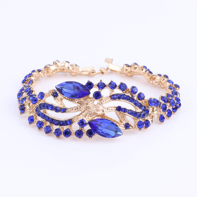 Fashion Rhinestone Crystal Choker Necklace For Woman Statement Necklaces Earring Bracelet Ring Boho Jewelry Sets_voghion.com