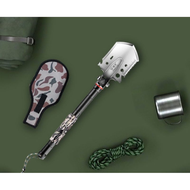 Multi functional outdoor supplies tool folding manganese steel engineer portable shovel_voghion.com