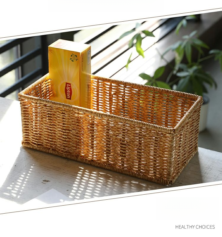 Cestino portaoggetti da tavolo Pulan, in rattan, per bagno, soggiorno, telecomando, cucina, spezie_voghion.com