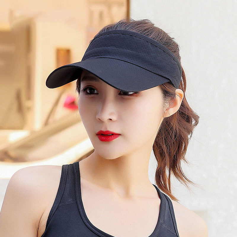 Summer Breathable Sun Hats Men Women Adjustable Visor UV Protection Empty Top Hat Solid Sports Tennis Golf Running_voghion.com