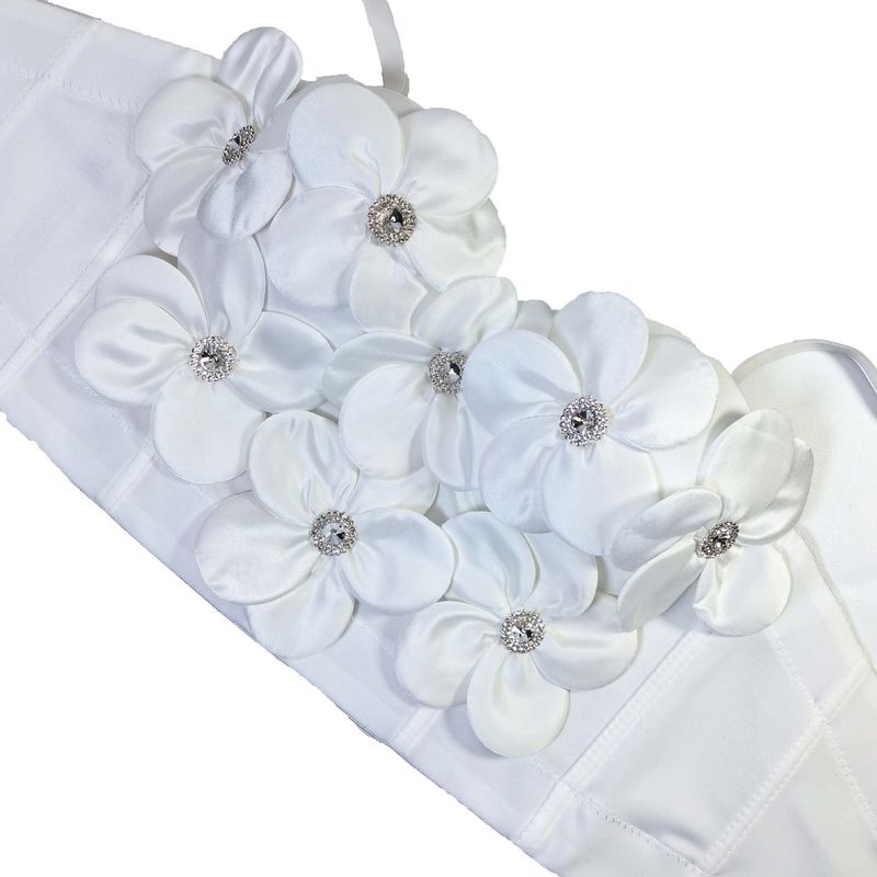 Women's Clothing White Three Dimensional Flower Sexy Bra Fishbone Bra With Coasters High End Outer Wear Body Shaping Camisole_voghion.com