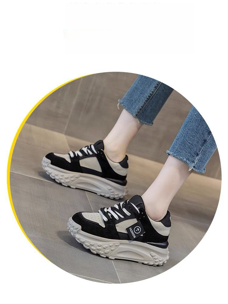 Chaussures Forrest Gump à semelles épaisses et surélevées, couleur abricot, pour femmes, célébrités d'Internet, super tendance, printemps 2025, neuves et authentiques_voghion.com