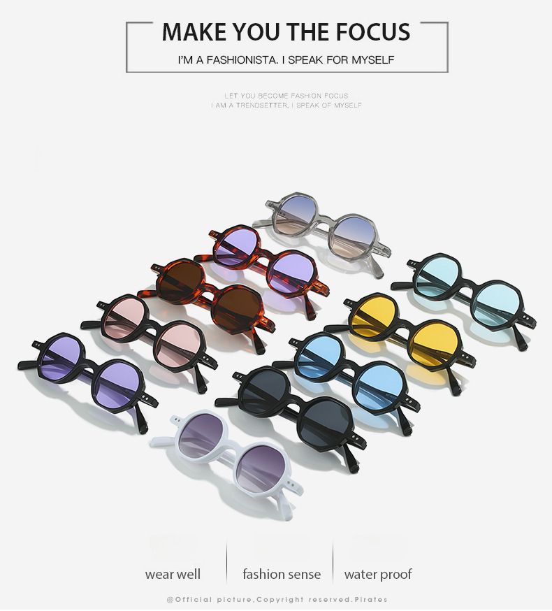 2022 new personalized small frame sunglasses cross-border colorful multi-color International Station hot wholesale polygonal sunglasses_voghion.com